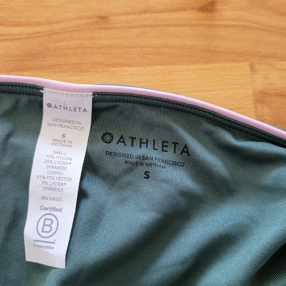 Athleta Colorblock triangle Green and Pink Women's Swim Set - Picture 7 of 10